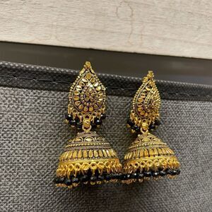TWO ITEMS ONE PRICE Large Indian Jumka Earrings + Bangles
